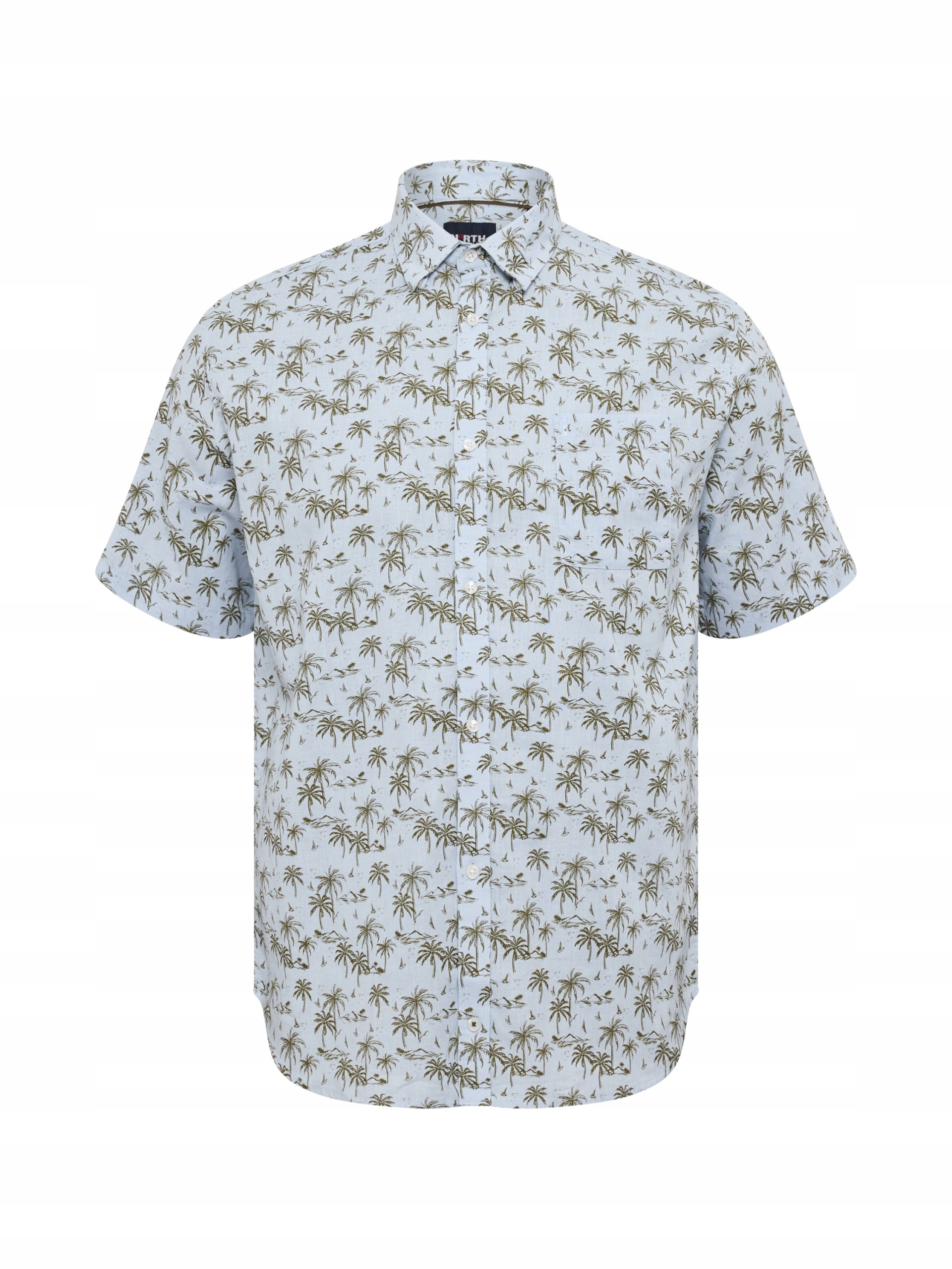 North Latitude Velká Lněná Košile Havajská Velká Velikost Modrá 6XL