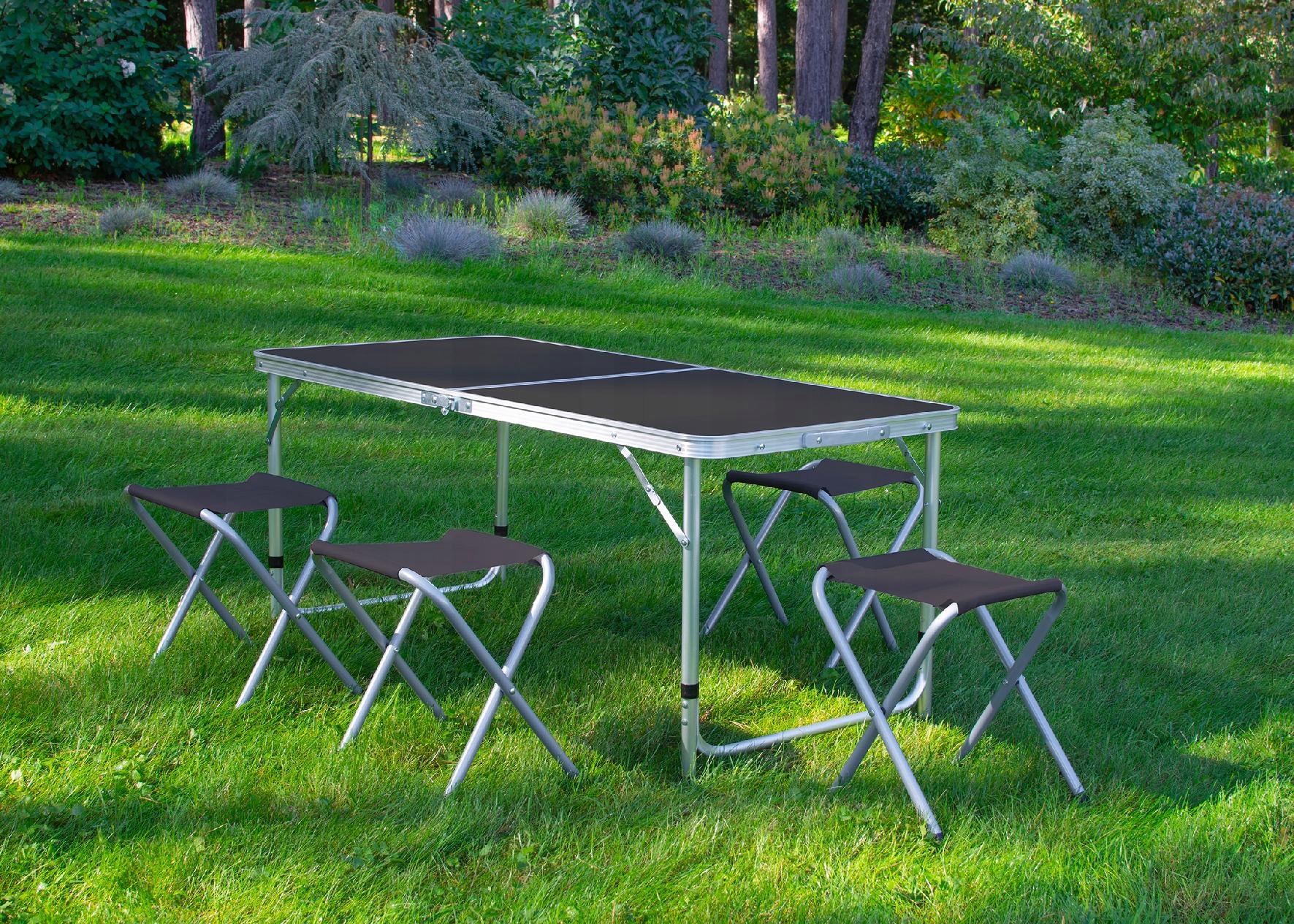 ZESTAW KEMPINGOWY składany TURYSTYCZNY ogrodowy walizka STOLIK + 4 KRZESŁA Kod producenta OM-258921