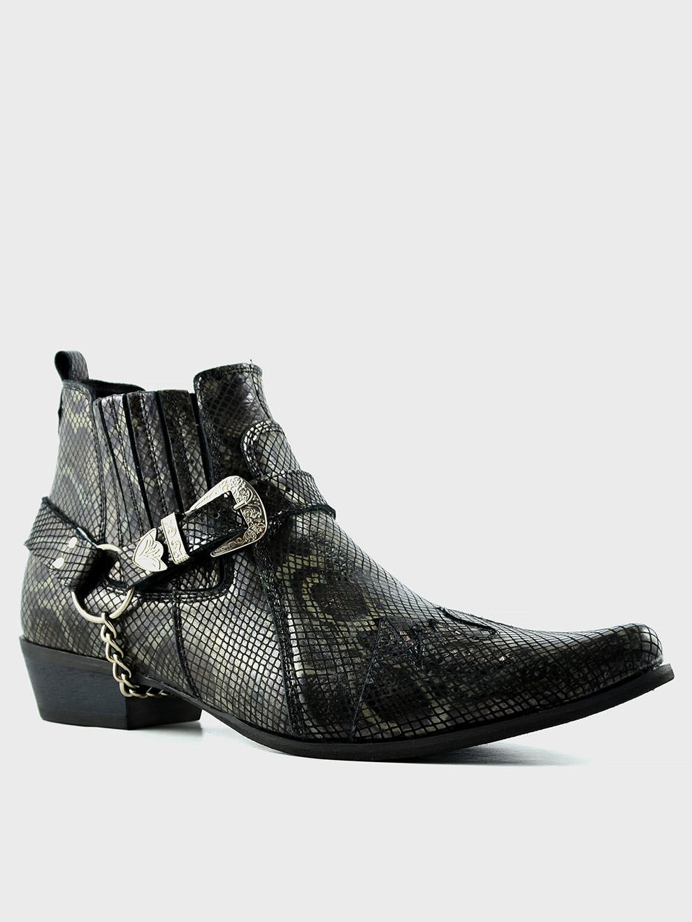 Męskie Skórzane Kowbojki Wysokie Desque Czarne 43 Rozmiar 43