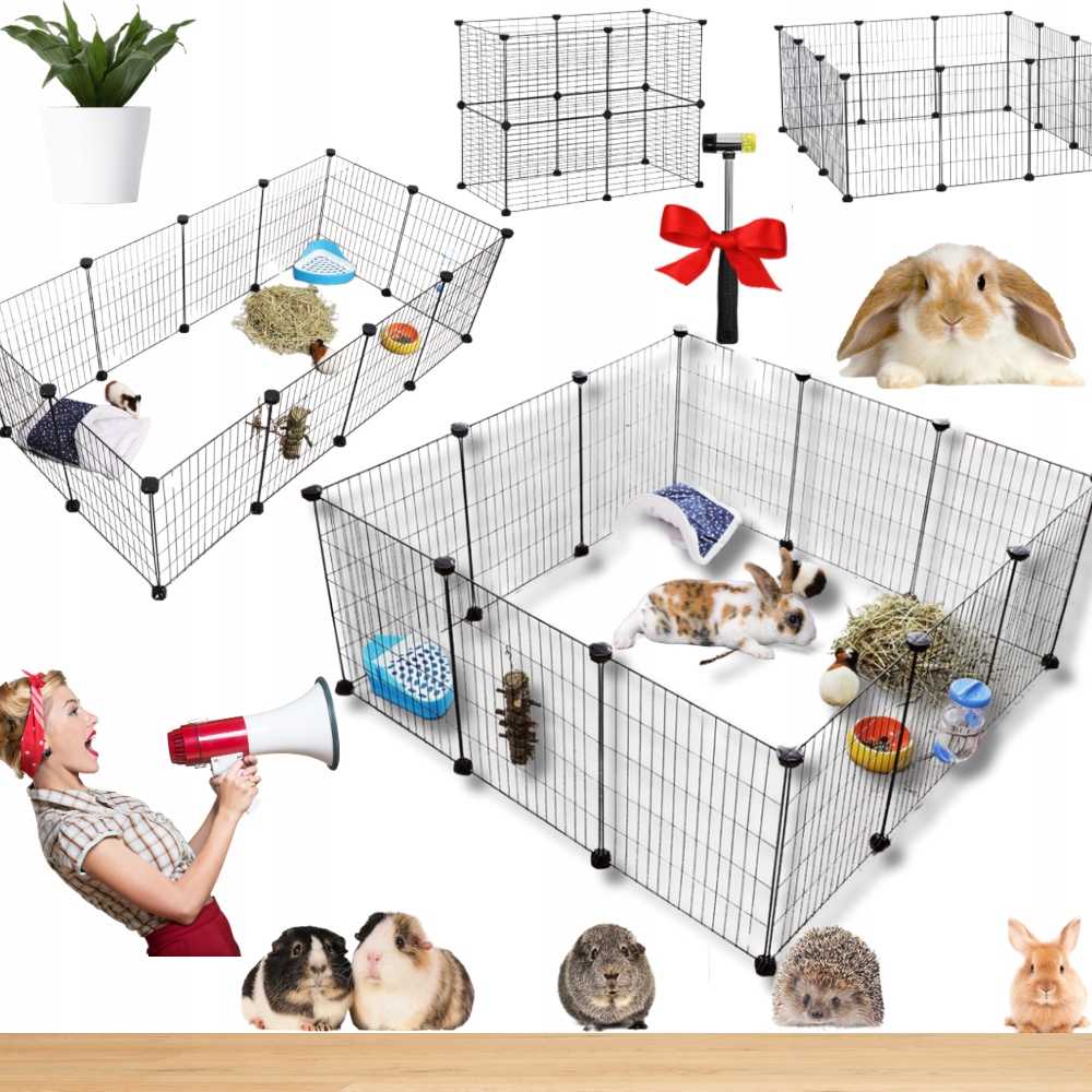 Levně Klec Kotec Kovová Pro Domácí Zvířata Hlodavce Králíka+bonus!