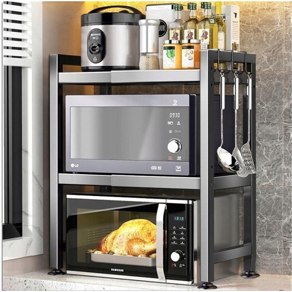 Nastavitelná police Dvojitý regál Stojan do kuchyně Nad mikrovlnnou troubu Dárek