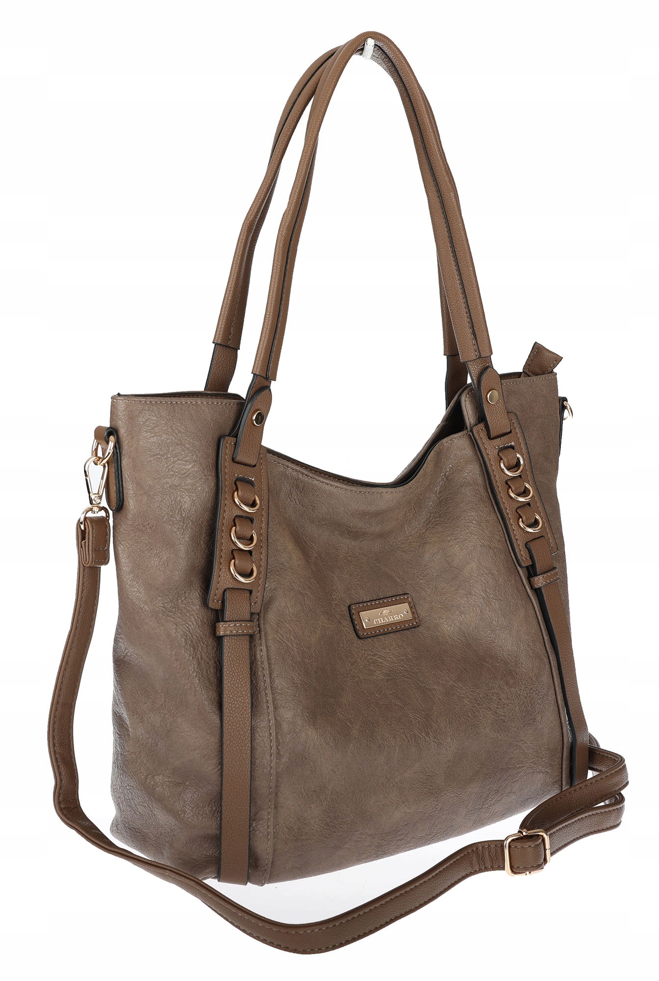 Dámská shopper kabelka prostorná elegantní taška přes rameno CH914 Béžová
