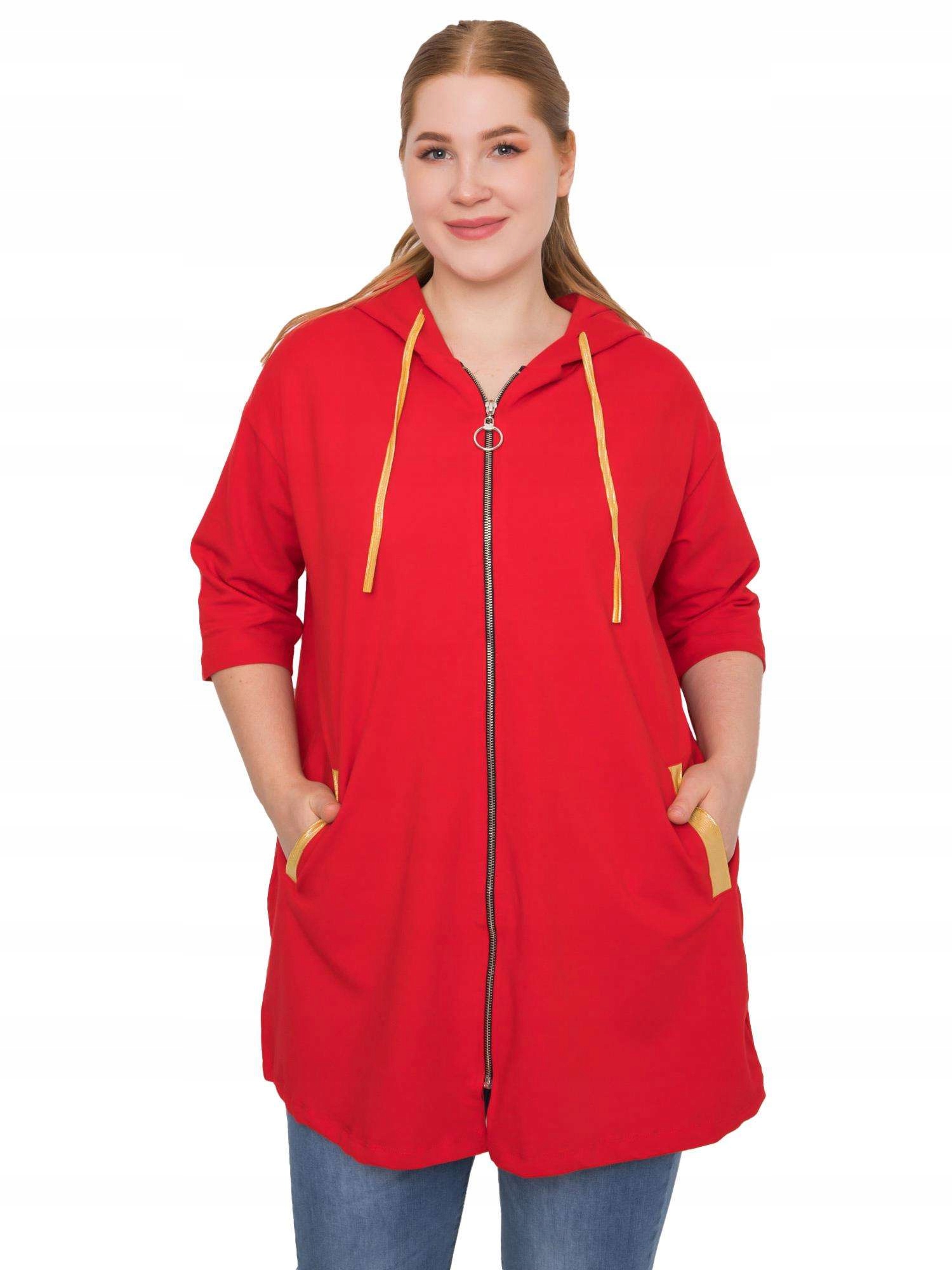 

Bluza Damska bawełna Plus Size Kapturem rozpinana