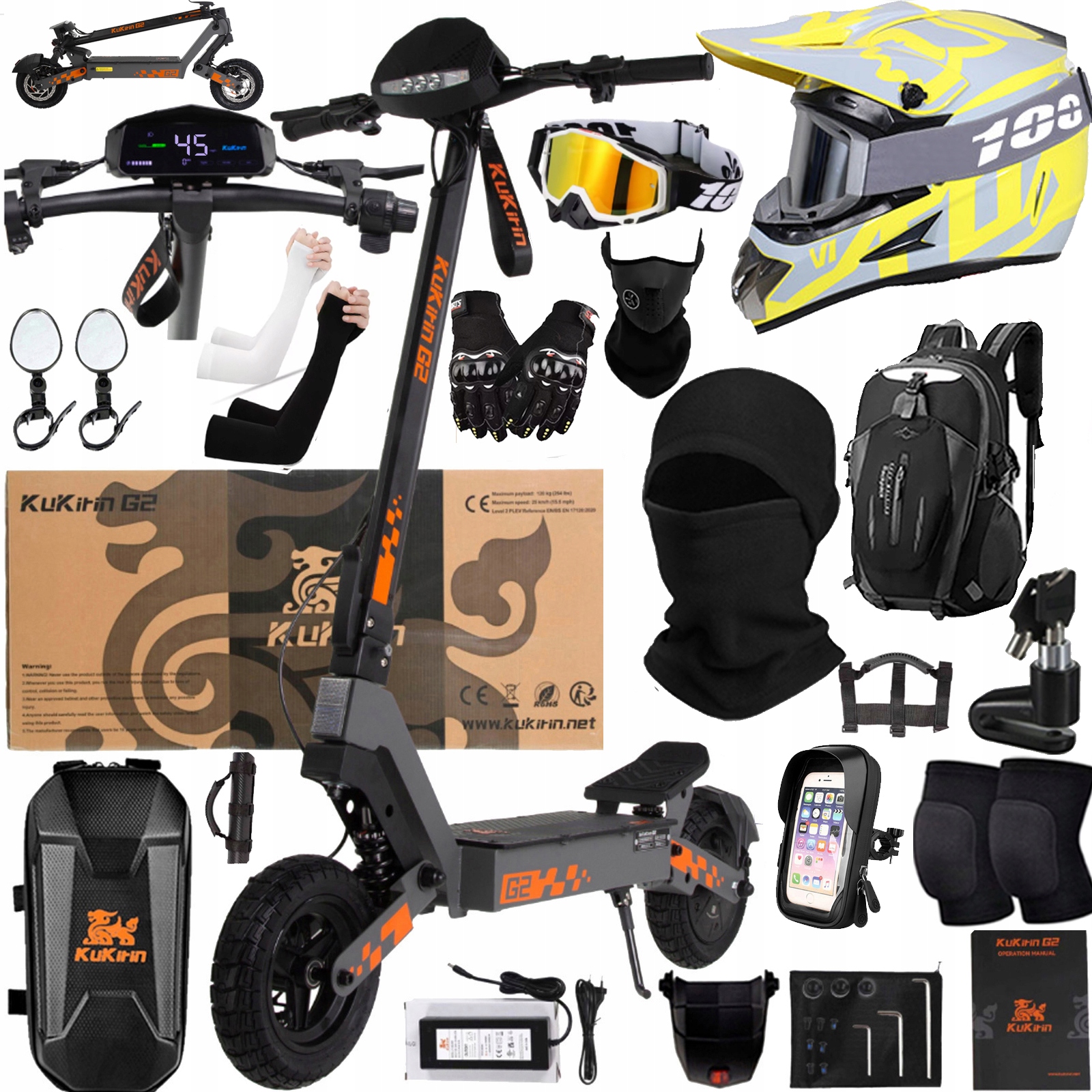 KuKirin G2 Skládací Elektrické Vozidlo 48V 15AH 800W 45KM/H 55KM Pl Dárky