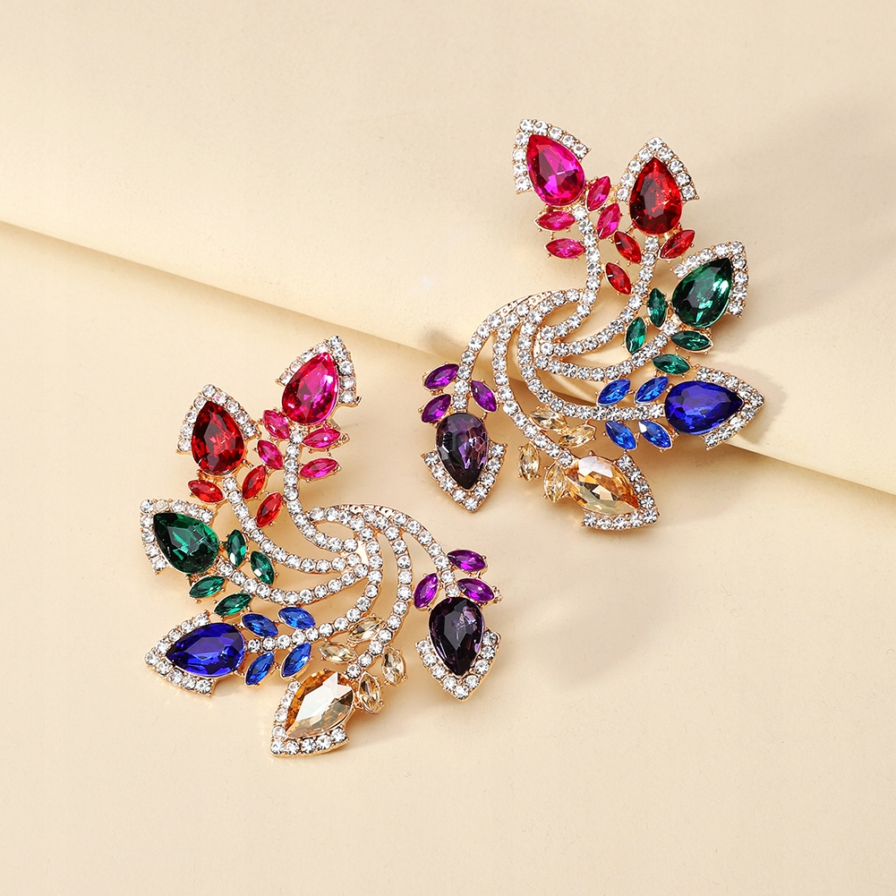 Kolczyki Sztyfty Kolor Złote Rainbow Cyrkonie Kryształki Spirale 65mm Kod producenta KOL_3365 x1