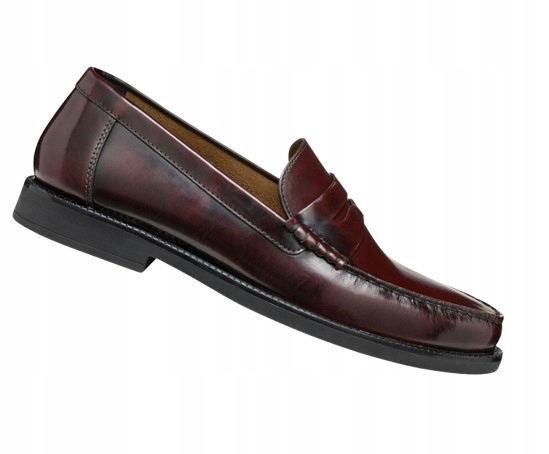Geox Pánské Vínové Mokasíny Z Přírodní Lícové Kůže 43 1/2 6AA