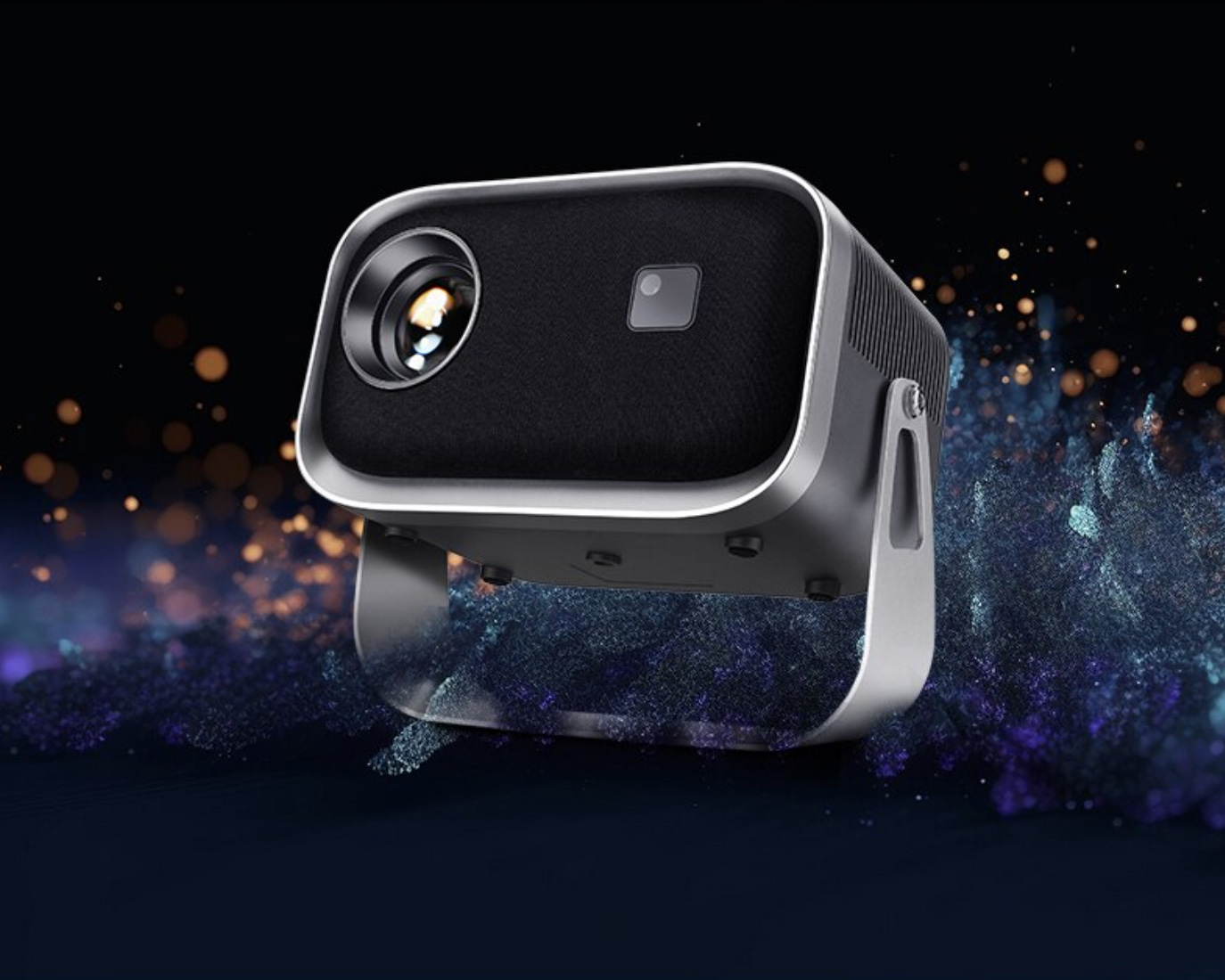 MINI PROJEKTOR RZUTNIK FULL HD LED ANDROID SMART TV WIFI BLUETOOTH ZOOM Kolor srebrny