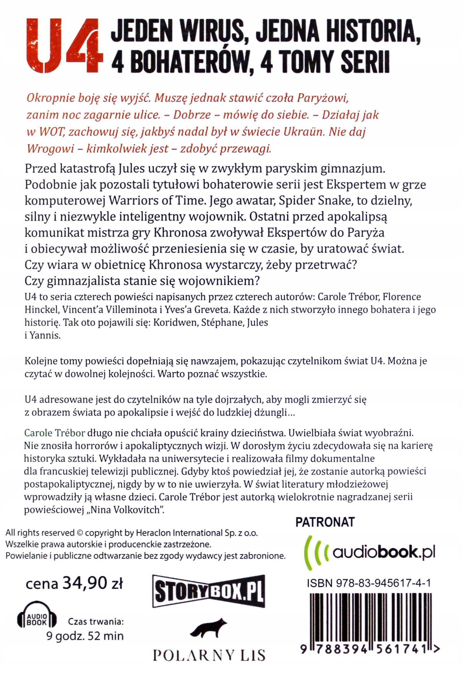 U4 JULES - CAROLE TRBOR (AUDIOBOOK) Stan opakowania oryginalne