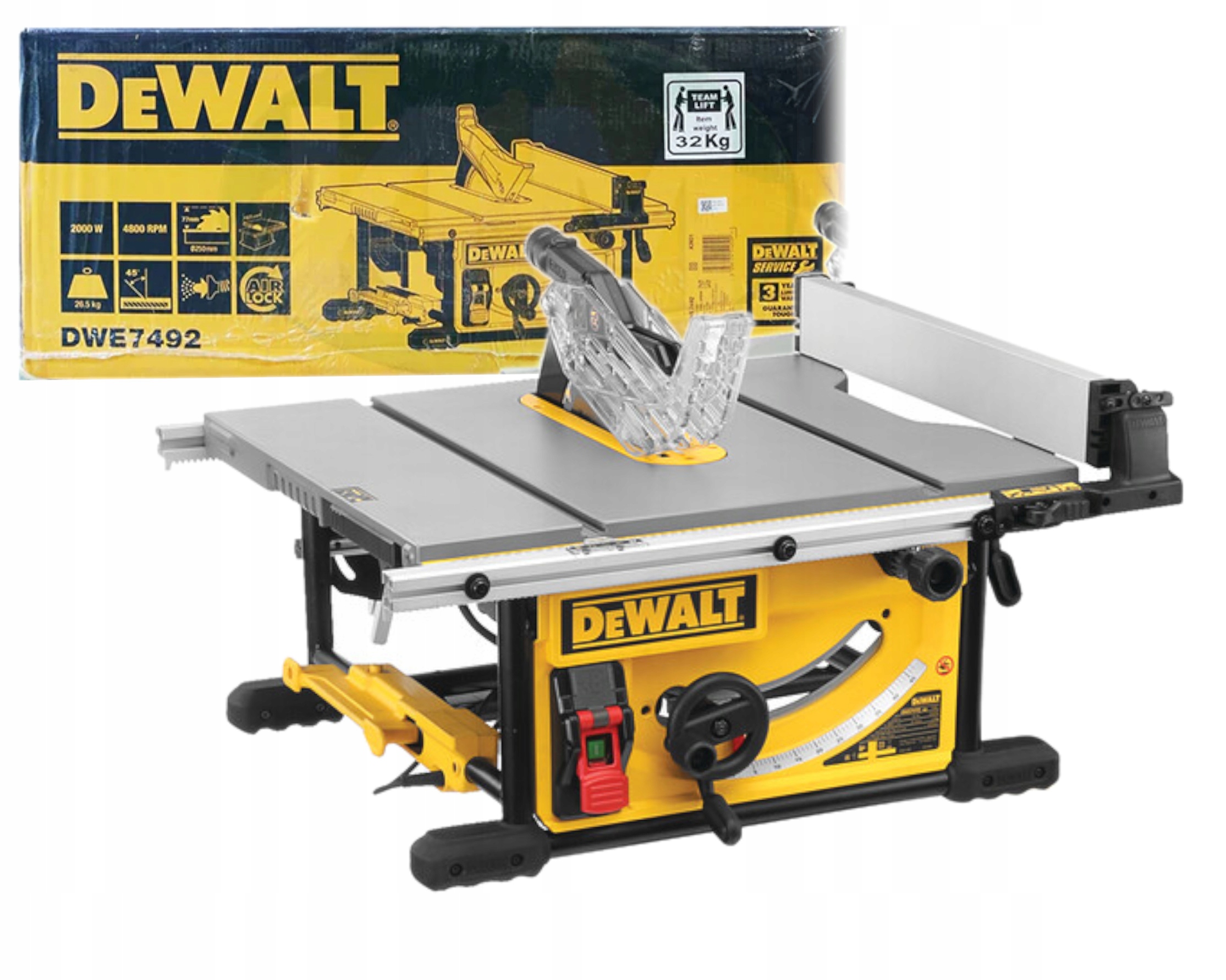 DeWALT Pilarka Stołowa 2000W, 3800 Obr/Min 250mm DWE7492