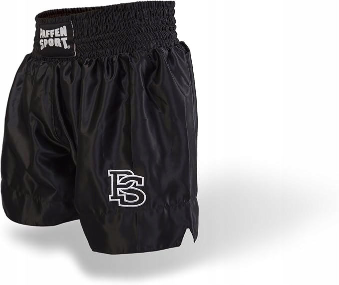 Paffen Sport Spodenki Tajskie Muay Thai Boks Kickboxing Czarne Satynowe Xs
