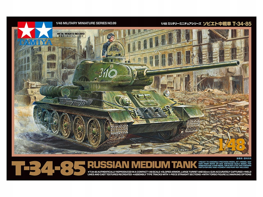 T-34-85 Ruský střední tank 1:48 Tamiya 32599