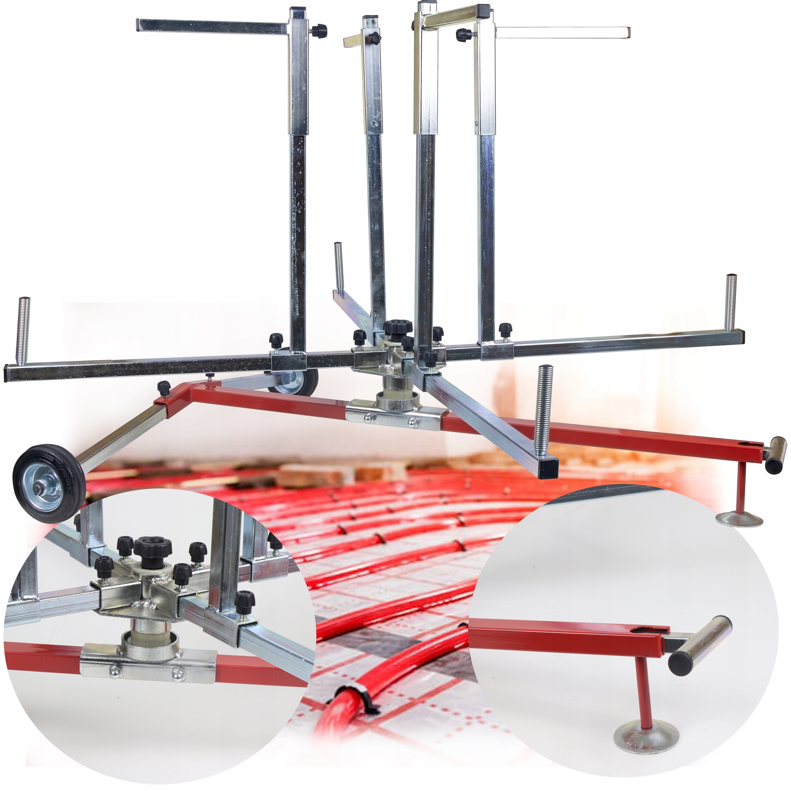 Rozwijak Do Rur Pex Rur Ogrzewania Podłogowego Na Kołach Do 600M Regulacja