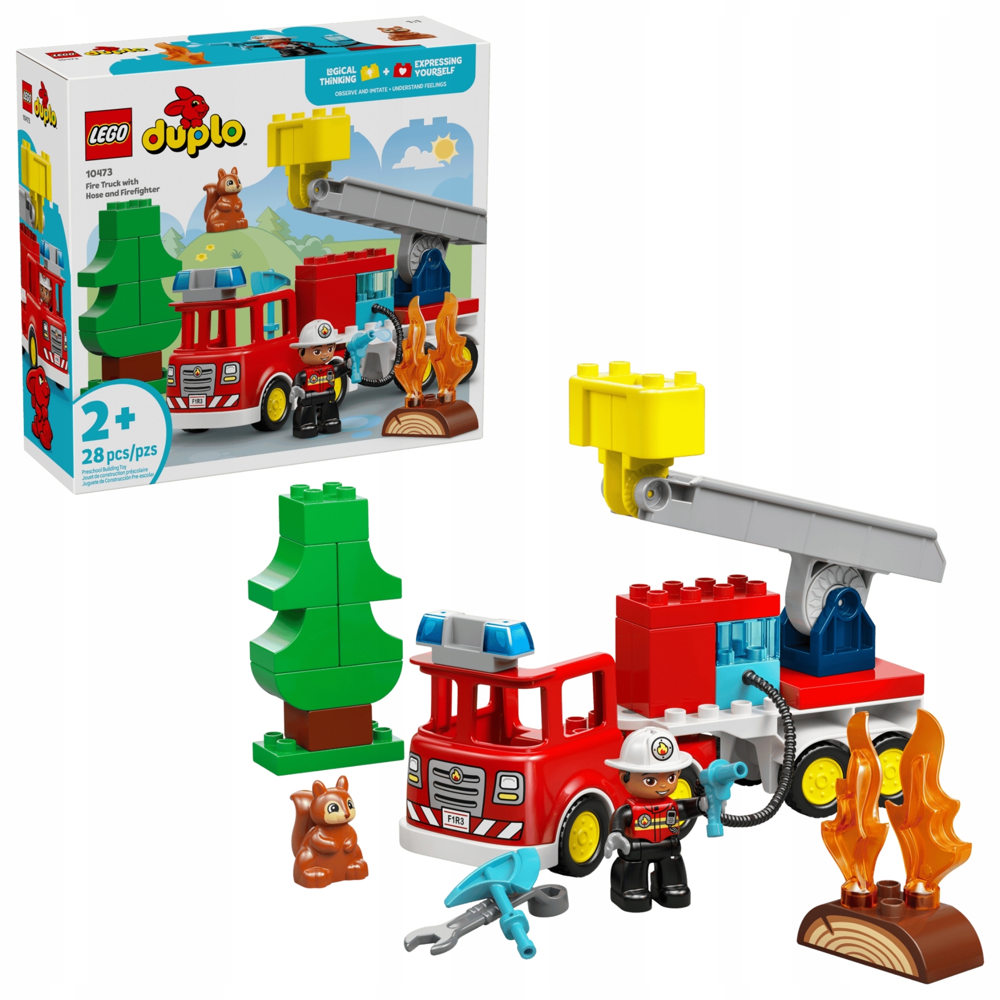 Lego Duplo 10473 Hasičský vůz s hadicí a hasičem Stavebnice pro děti od 2 let