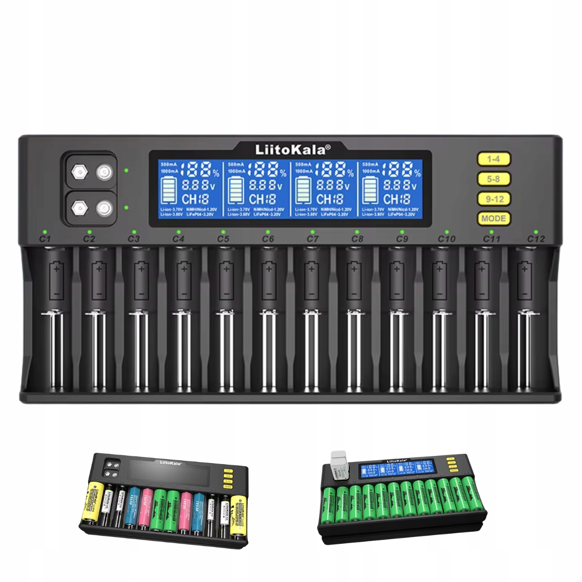 Univerzálna inteligentná nabíjačka článkov Li-ion NiMH LiFePO4 Imr NiCd LCD