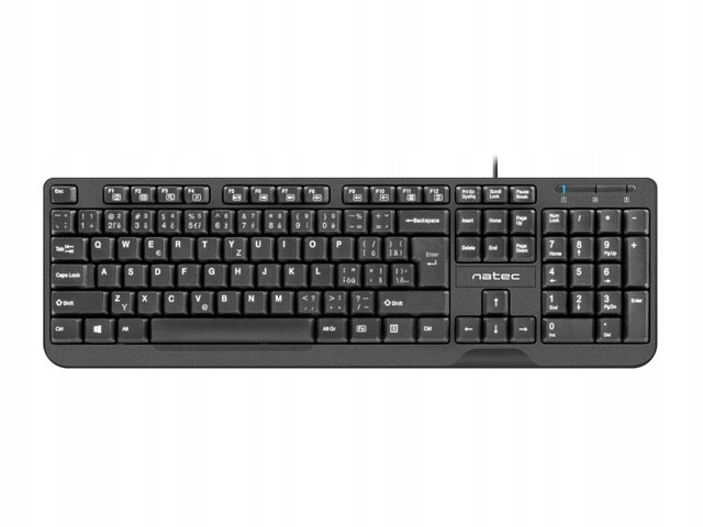 Natec Klawiatura Trout Slim Usb Cz/sk 1.8m Czarna
