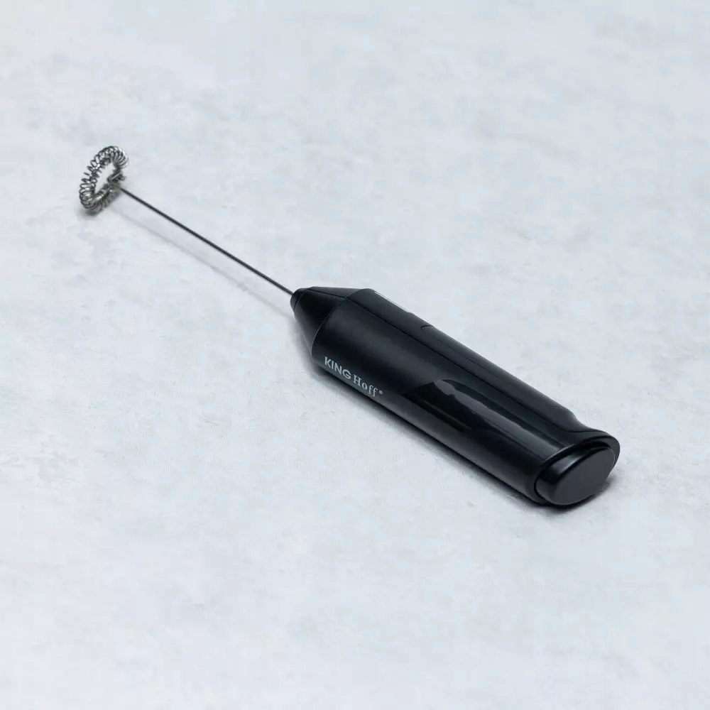 SPIENIACZ UBIJACZ DO KAWY MLEKA MINI MIKSER ELEKTRYCZNY KAKAO NA BATERIE Kolor dominujący czarny