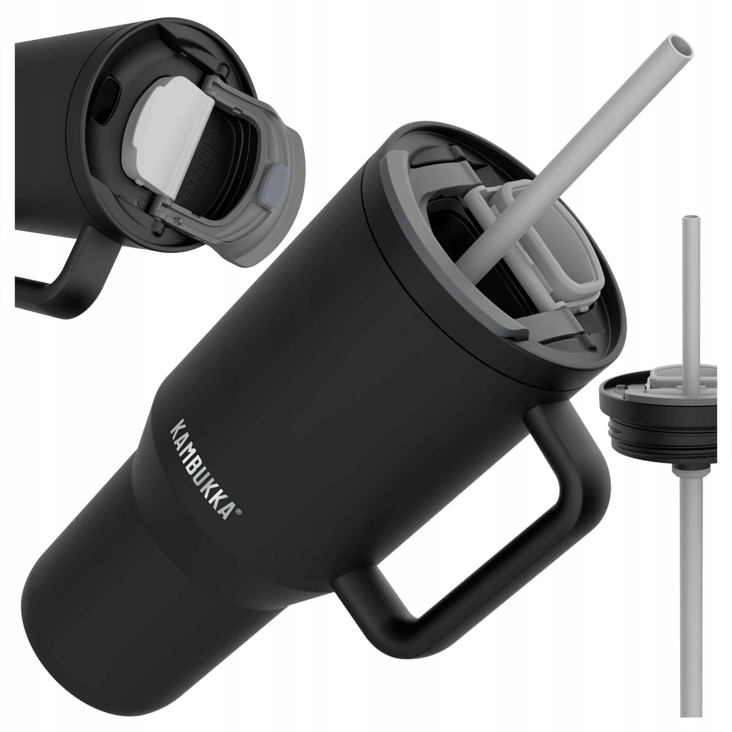 Kubek Termiczny Butelka Termos Ze Słomką I Uchwytem Kambukka Rio 950 ml