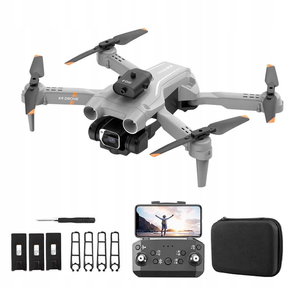 Dron Dvě Kamery 4K Hd Hračka Vznášení 100 m Vyhýbání Se Překážkám 3 x Baterie