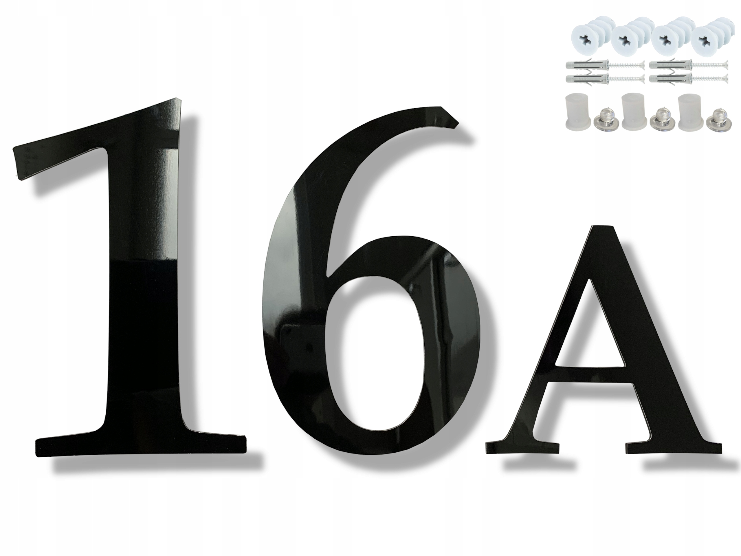 

Cyfry na dom numer domu 30cm alu połysk czarne 3d