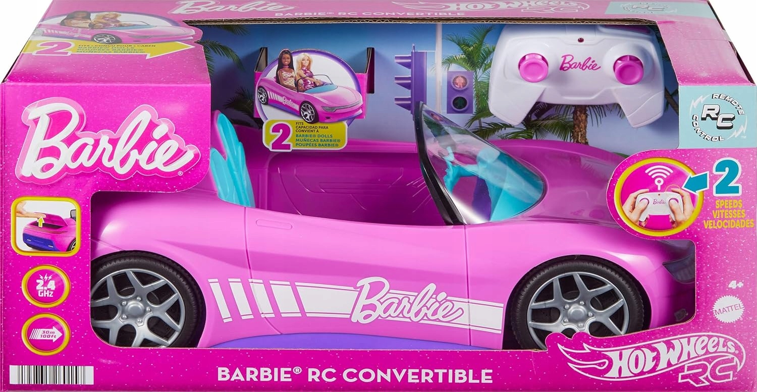 HOT WHEELS RC BARBIE AUTO zdalnie sterowane KABRIOLET SAMOCHÓD DLA LALEK Marka Hot Wheels
