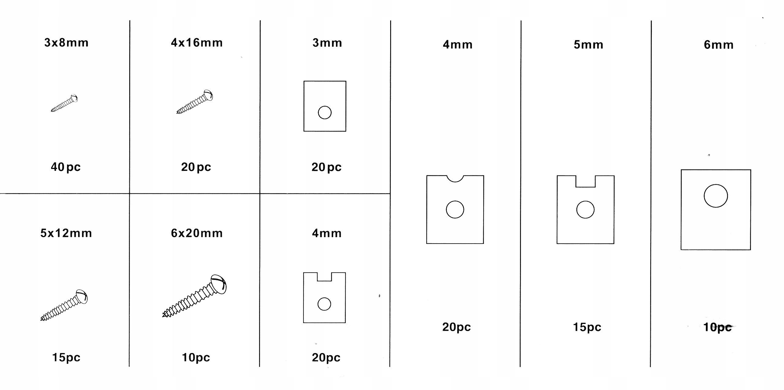 WKRĘTY BLASZKI SPINKI MONTAŻOWE SAMOCHODOWE 170 SZT. ŚRUBY UNIWERSALNE Marka Falcon