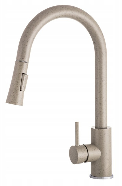 Béžová Kuchynská Batéria S Výsuvným Výtokom Do Drezu Kohútik Libra