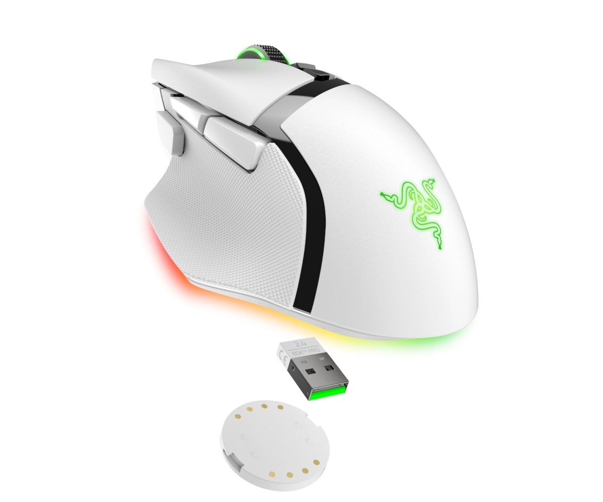 RAZER Mysz Gamingowa Basilisk V3 Pro Bezprzewodowa, Biała — 10