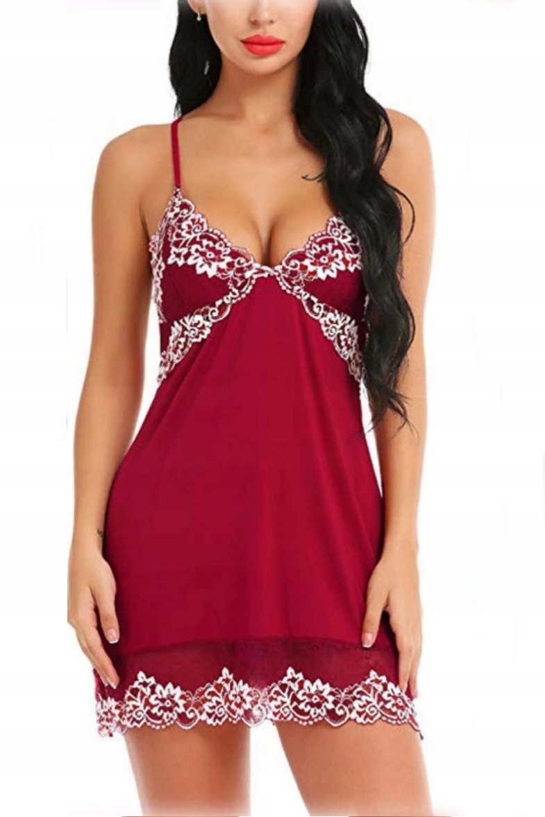 SEKSOWNA KOSZULA NOCNA koronka odkryte plecy S