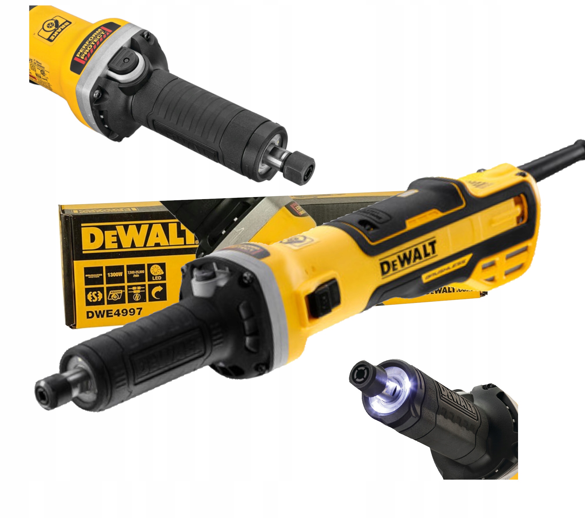DeWALT Bezkartáčová přímá bruska 1300W s 5 rychlostmi Bl DWE4997