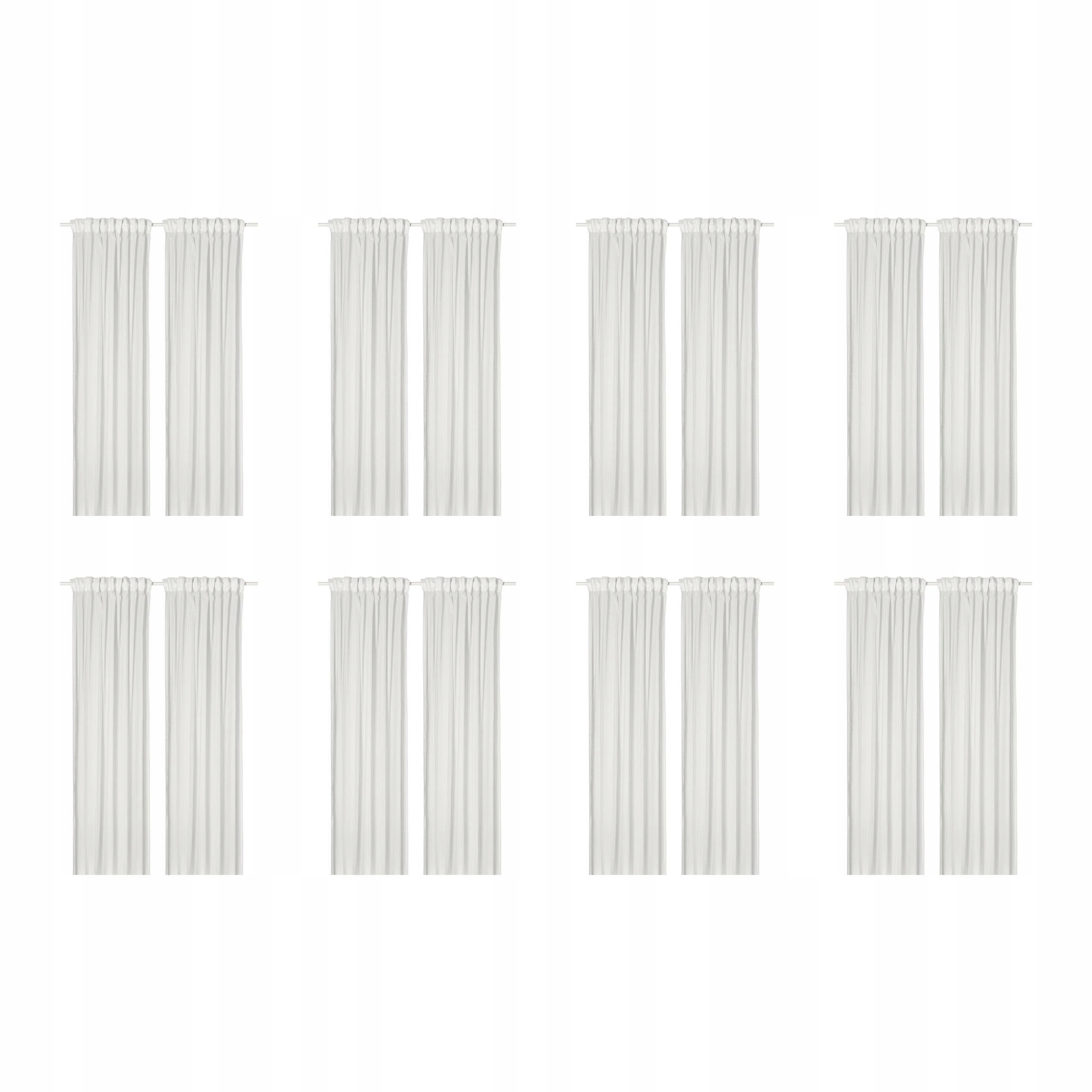 8 ks Matilda Záclony bílá/na pásku 145 x 250 cm