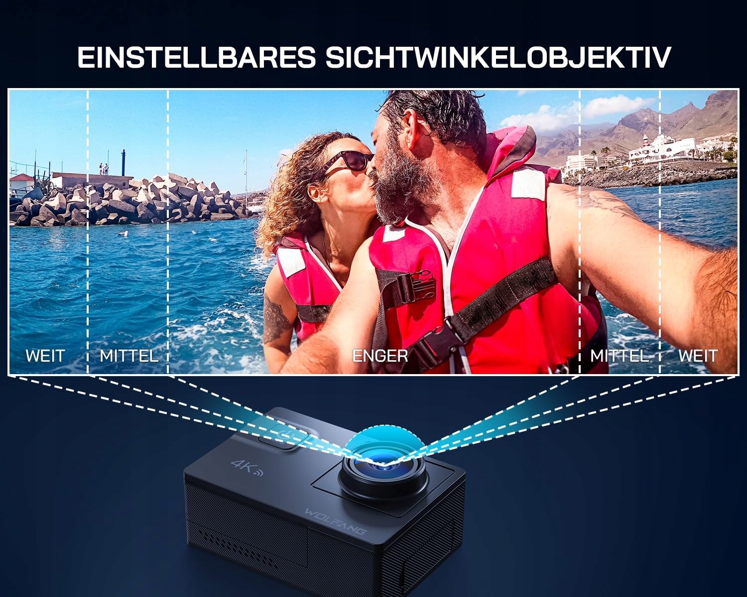 WOLFANG GA300 Kamera Sportowa 4K 60FPS Wodoodporna WiFi EIS — miniatura 5