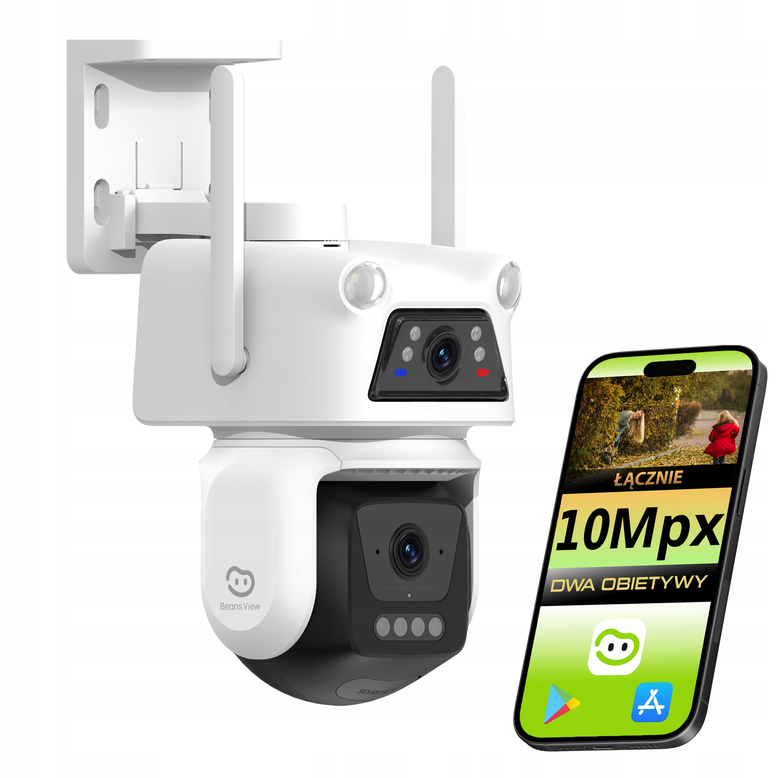 Wifi Kamera Otočná Venkovní 10Mpx Dvojitá 2x 5Mpx Beans View Hikvision