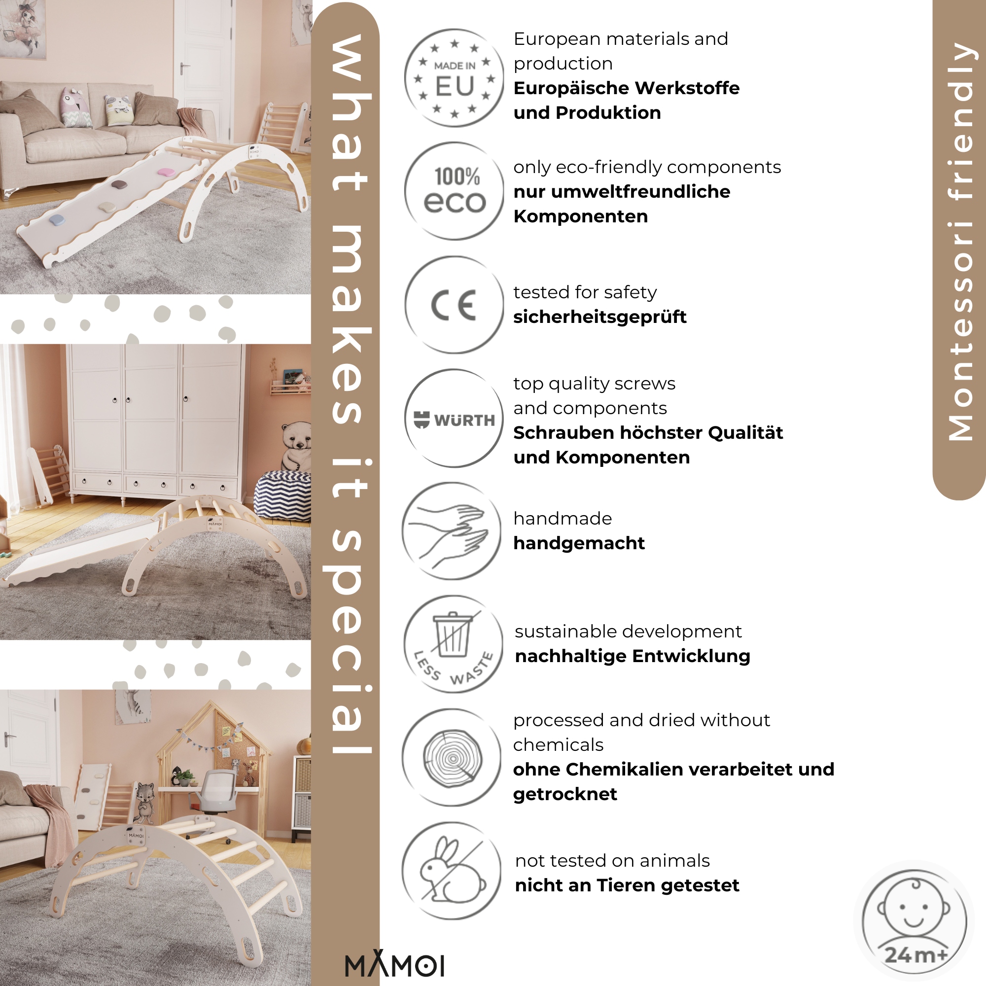 MAMOI bujak drabinka bujaczek drewniany dla dzieci Marka Mamoi