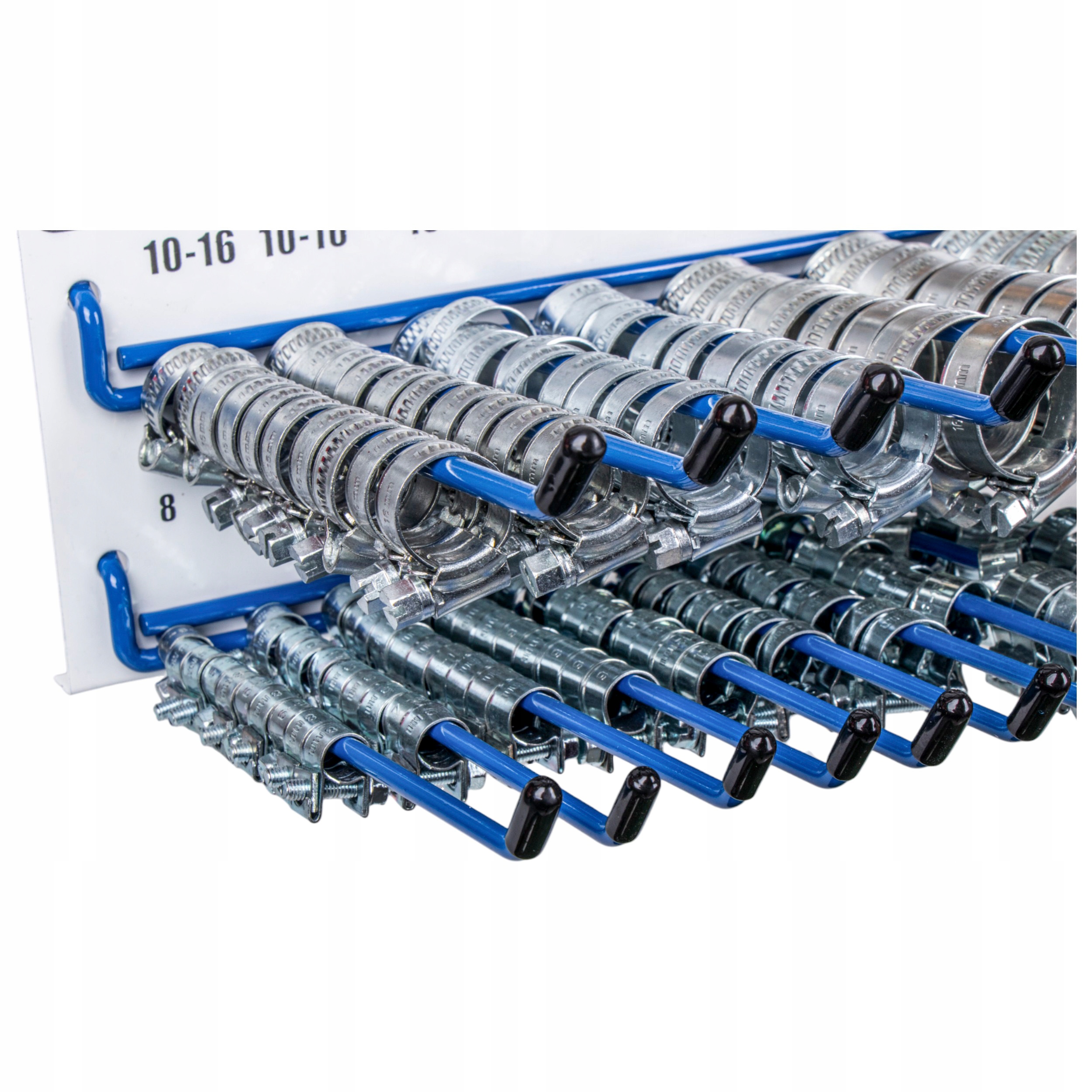 OPASKI OBEJMY CYBANTY ZACISKOWE METALOWE ZESTAW 220 SZTUK Z WIESZAKIEM Szerokość 9 mm