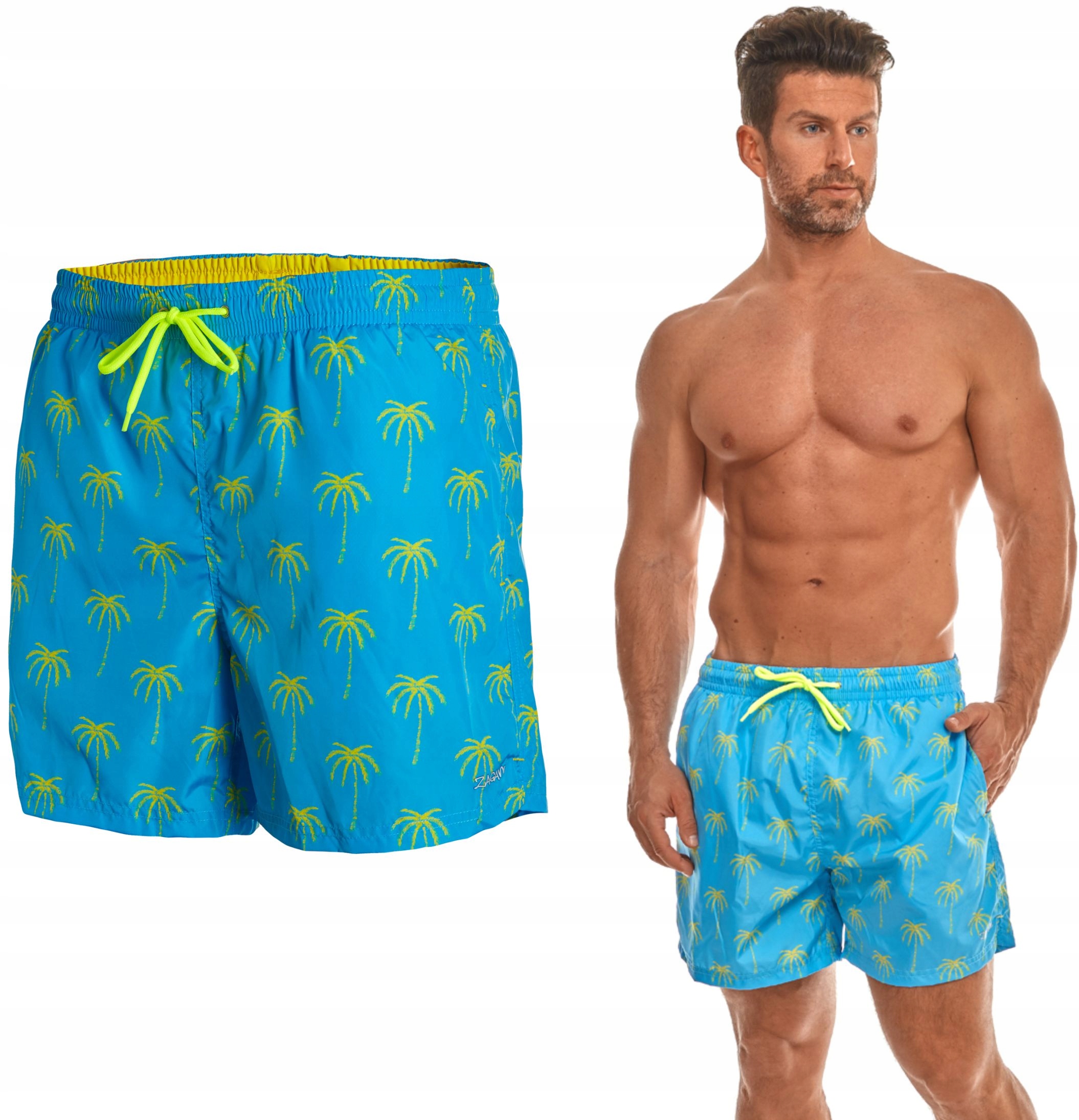 Szorty kąpielowe męskie spodenki sportowe plażowe kolorowe XXL Zagano Pl