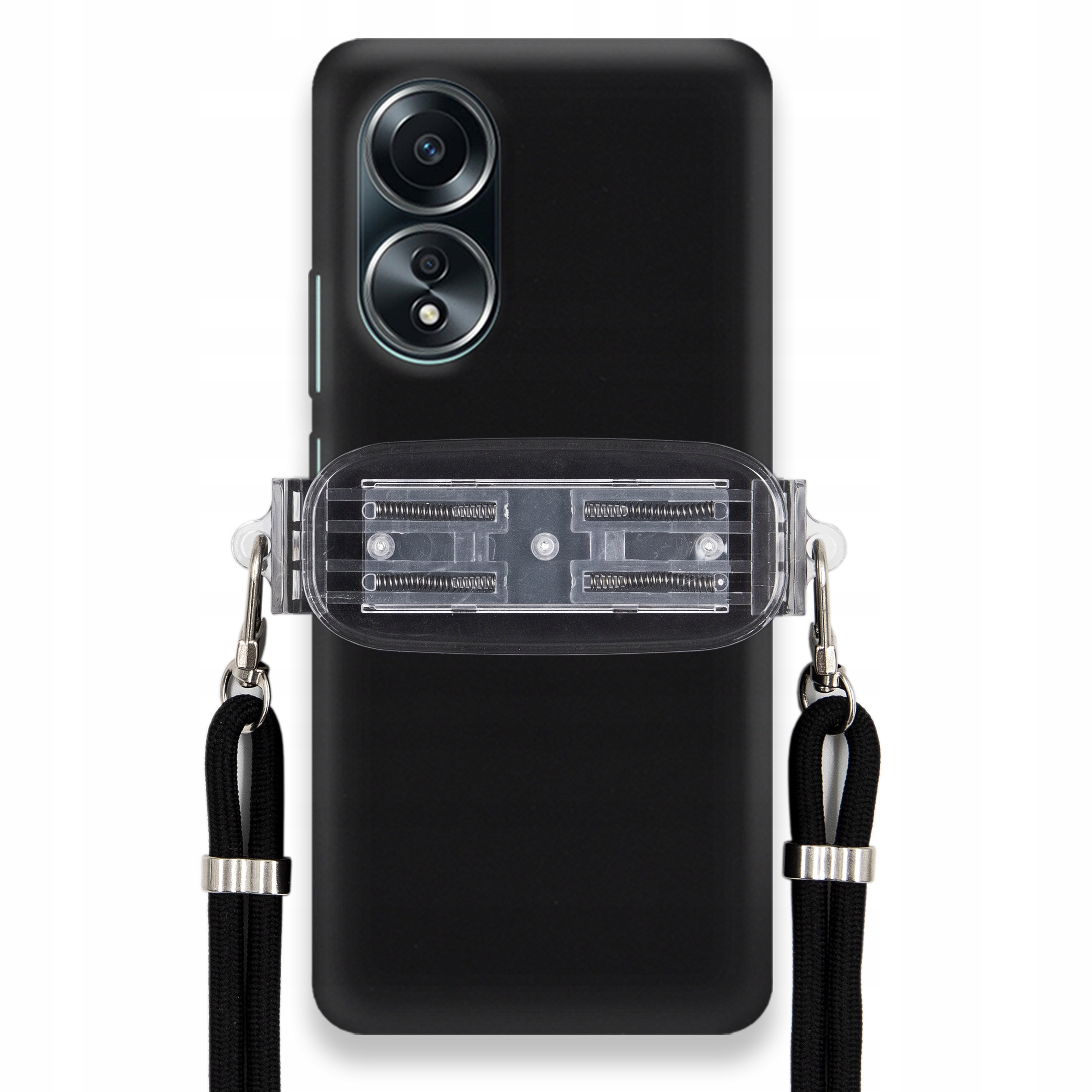 Puzdro Na Oppo A58 4G Smooth Case Ochrana Univerzálny Držiak Čierna Šnúrka