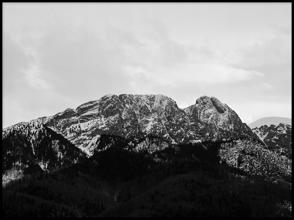 

Zakopane giewont góry czarno biały plakat 50x70