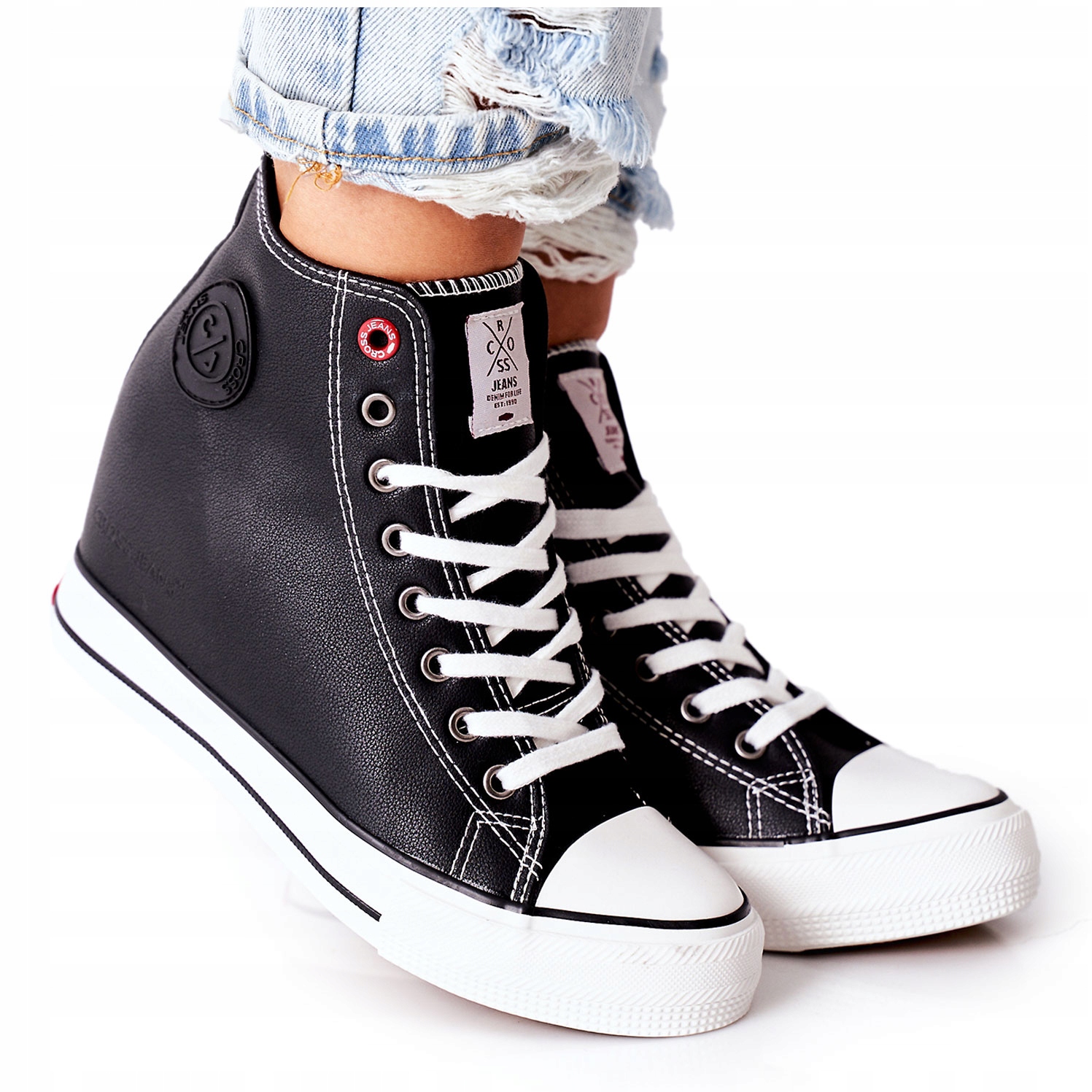 

Trampki Na Koturnie Cross Jeans II2R4025 Czarne 41