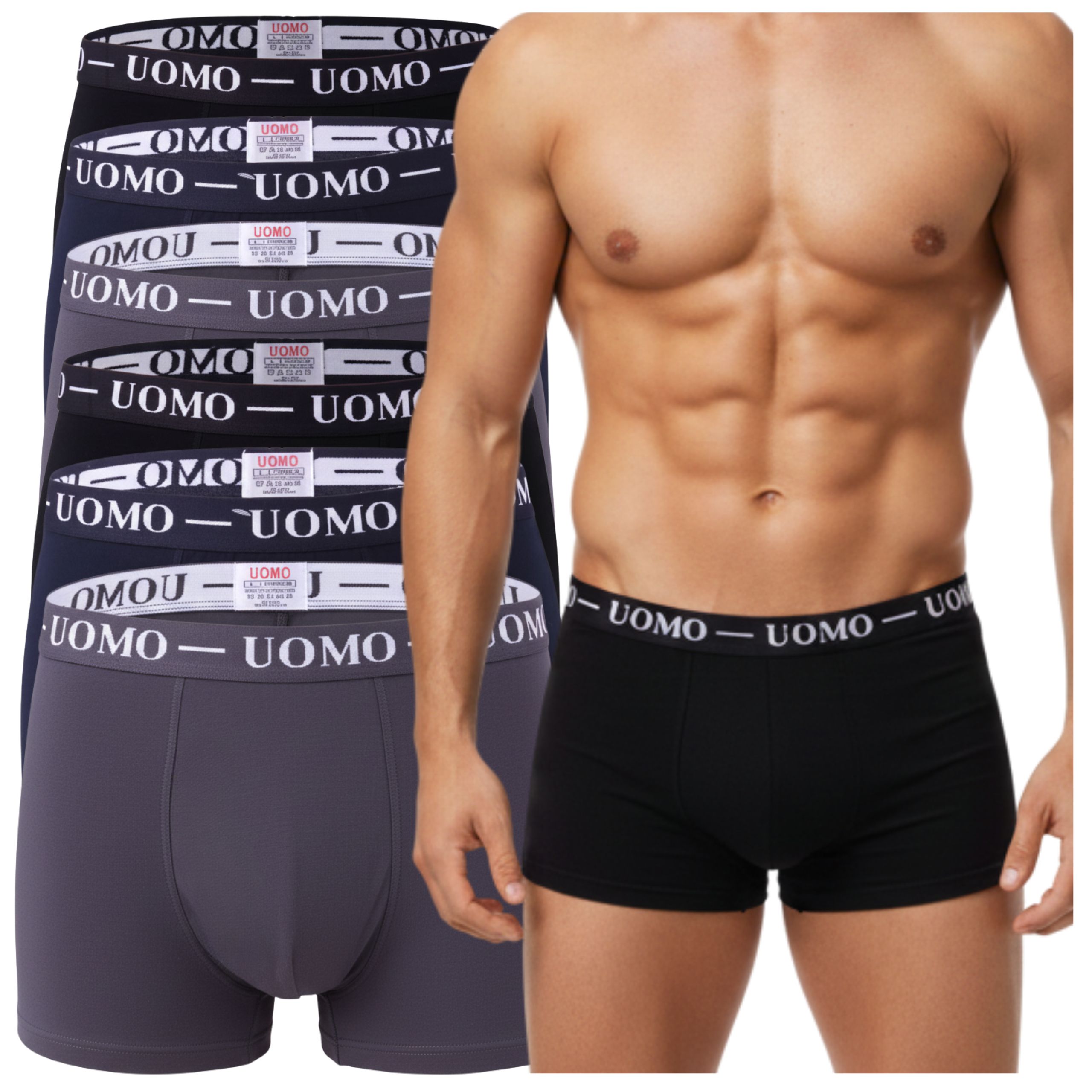 Bokserki Męskie Bawełniane Zestaw Krótkie Klasyczne XXL 6-pak