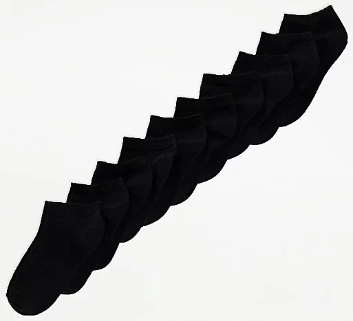 

Primark 10 par Czarne skarpetki Stopki r 23-26