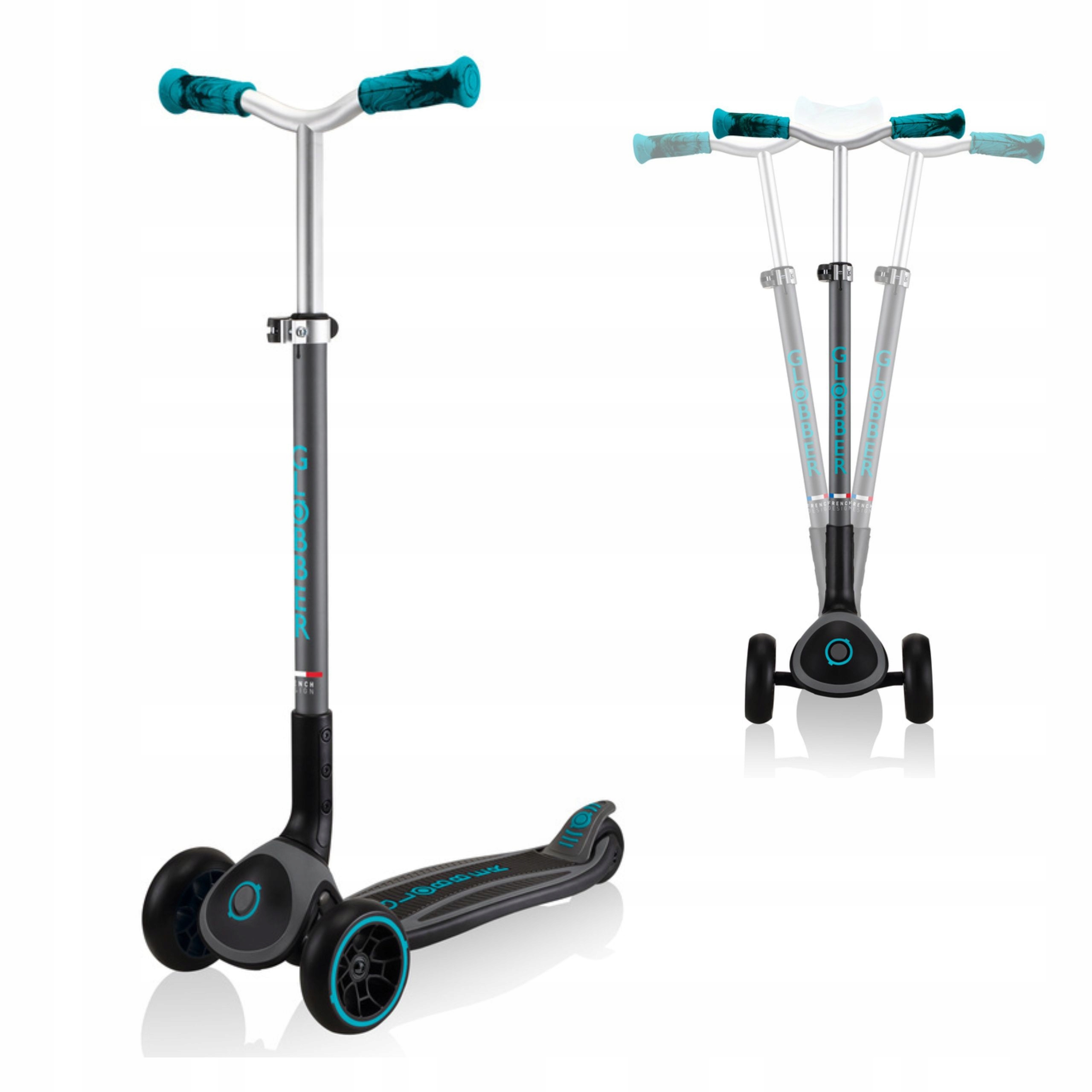 Bezpieczna hulajnoga dla dzieci nastolatków z regulacją Globber turkusowa