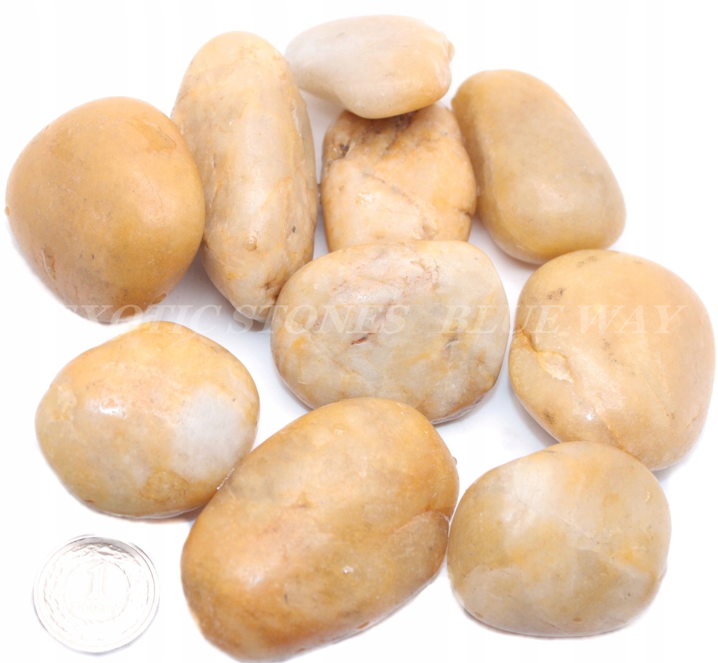 Přírodní Kámen Oblázek Žlutý Kalcit Alabaster Gold Afrika 3-6 cm 24 kg