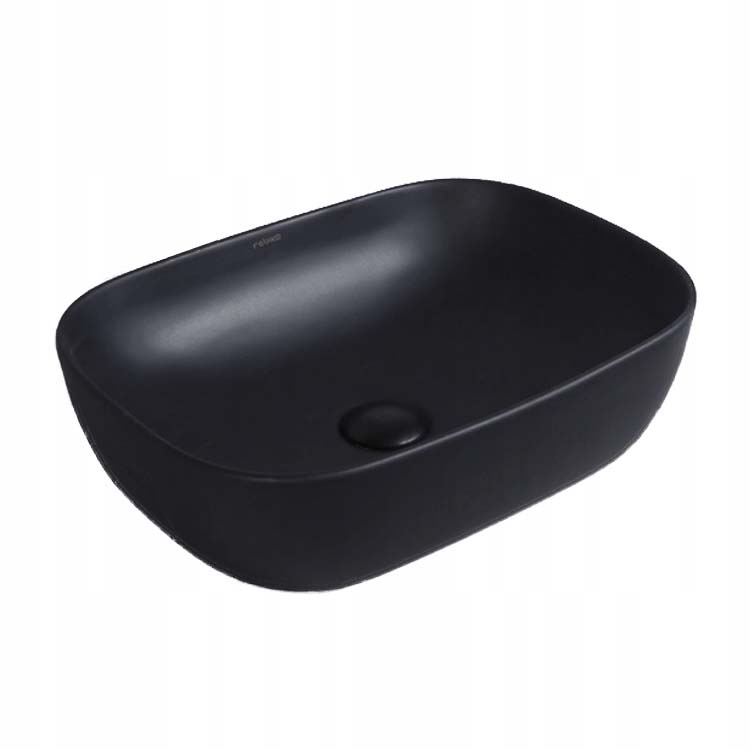 Umyvadlo Na Desku Keramické Černé Matné 46x32 CM Velké Na Desku