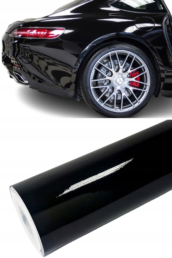 ЧЕРНАЯ ГЛЯНЦЕВАЯ ПЛЕНКА 2 М X 1,52 М АВТОМОБИЛЬНАЯ