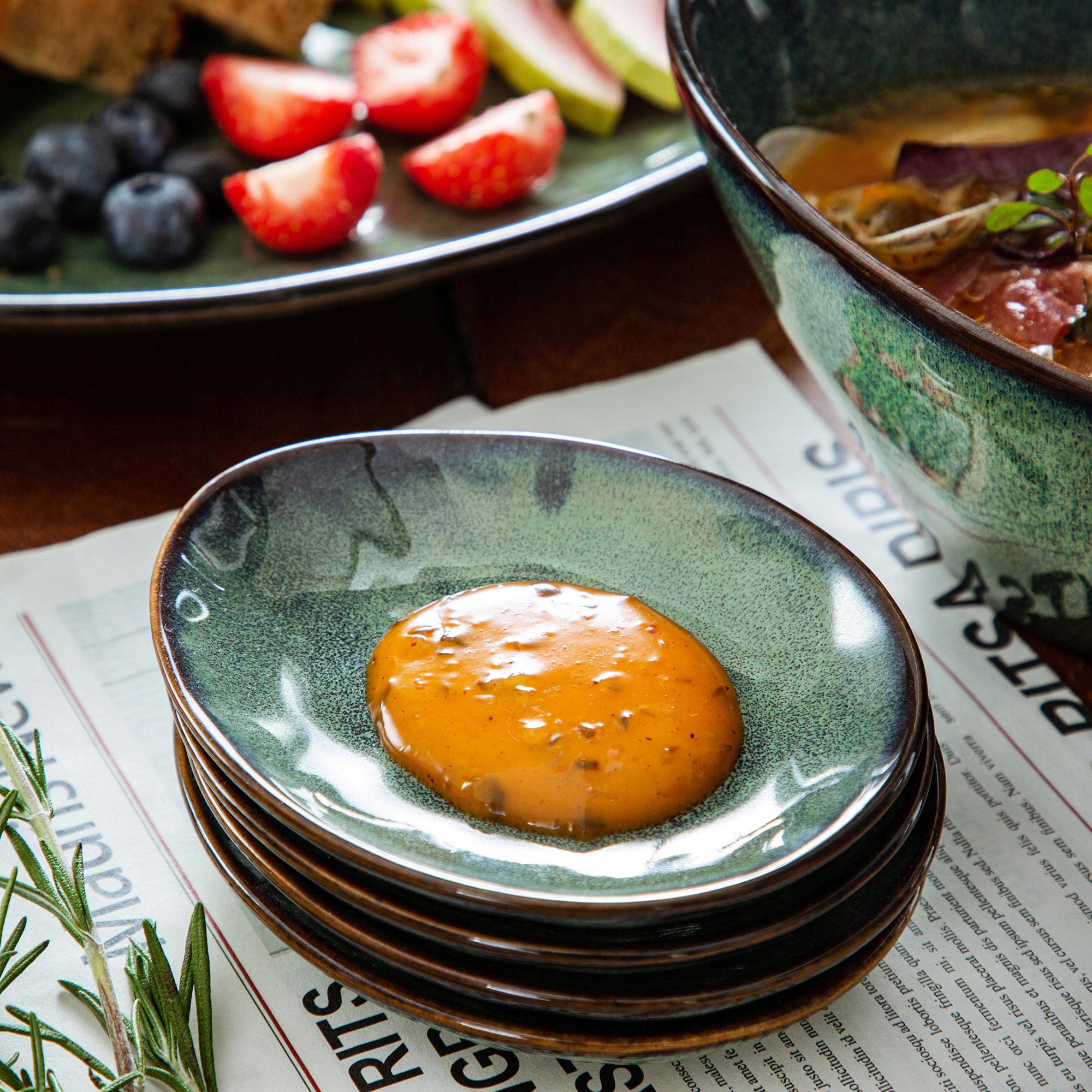 Serwis obiadowy zastawa talerze kamionka prezent Liczba elementów w zestawie 22