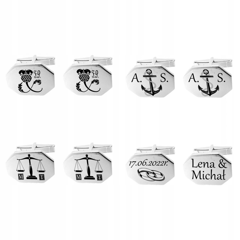 Spinki do mankietów s925 Twój grawer na prezent