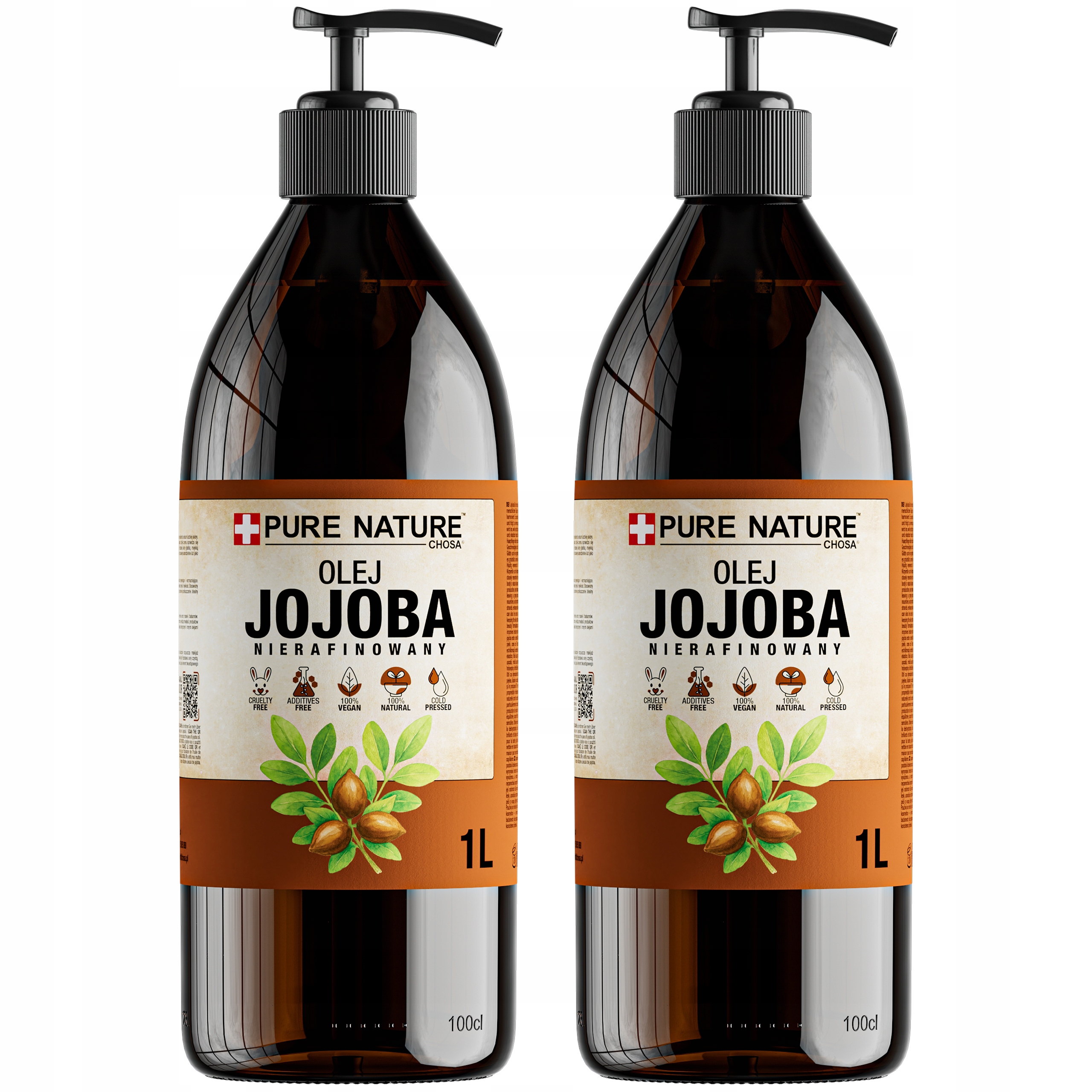 Jojobový Olej Přírodní Nerafinovaný Pro Masáž Těla s pumpičkou 2x1L (2L)