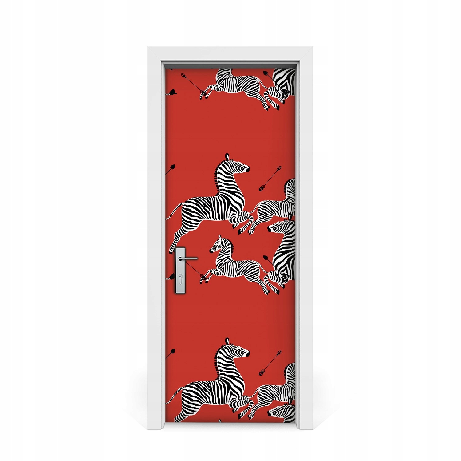 

Naklejka na drzwi Zeby na czerwonym tle 75x205