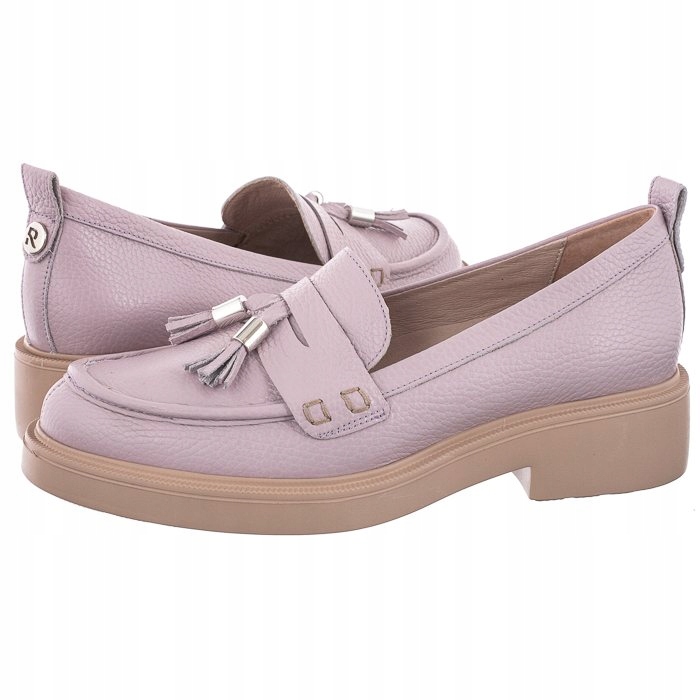 Boty Mokasíny Kožené Dámské Ryłko Lilové L2RN8 Fialové
