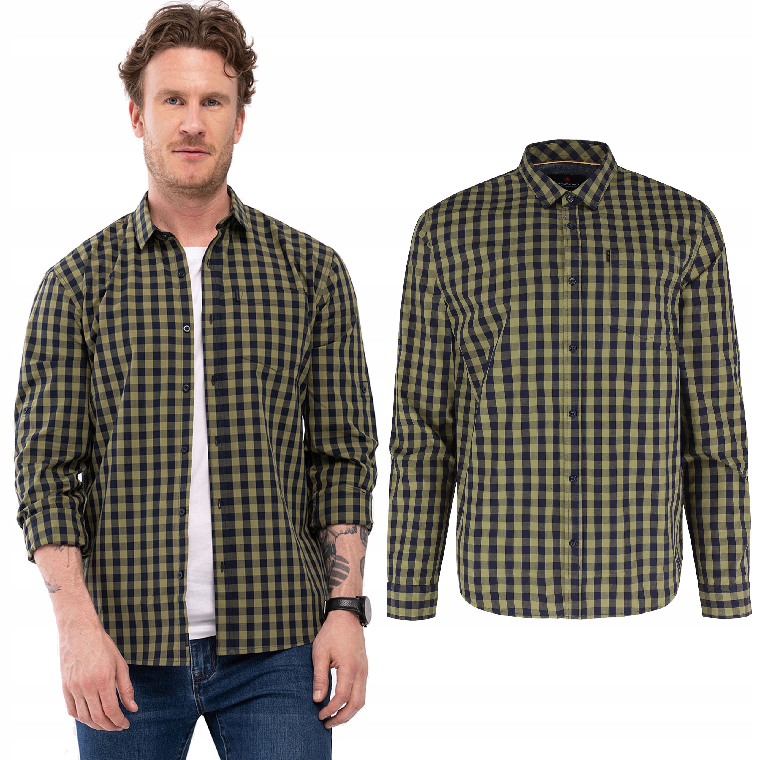 MĘSKA KOSZULA REGULAR FIT VOLCANO K-OVAR L